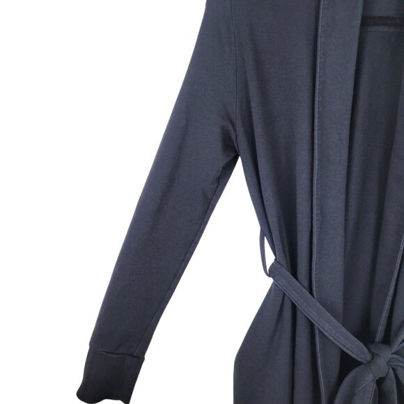 Universal Standard Longsleeve Belted Robe with Pockets Black Cotton EUC small - Picture 8 of 12